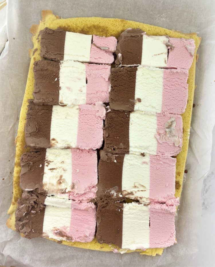 Neapolitan Ice Cream Cake Roll - Mangia Bedda