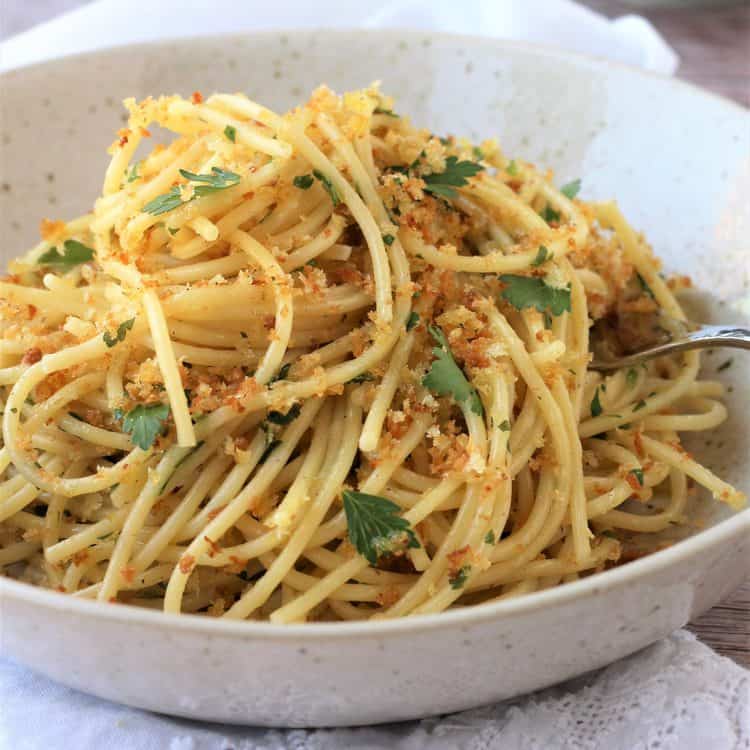 Sicilian Pasta with Anchovies and Breadcrumbs - Mangia Bedda